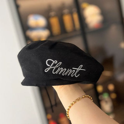 Lettering Beret Embroidered