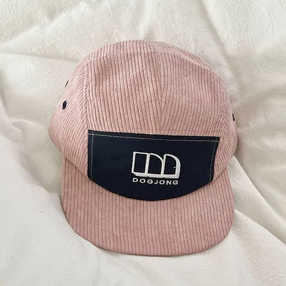 Embroidered Corduroy Panel Cap Lettering Baseball