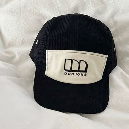 Embroidered Corduroy Panel Cap Lettering Baseball