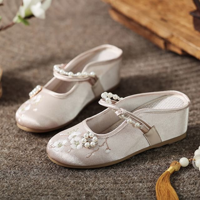 Mules Beaded Wedge-Heel