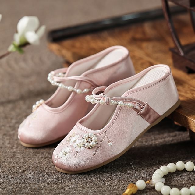 Mules Beaded Wedge-Heel