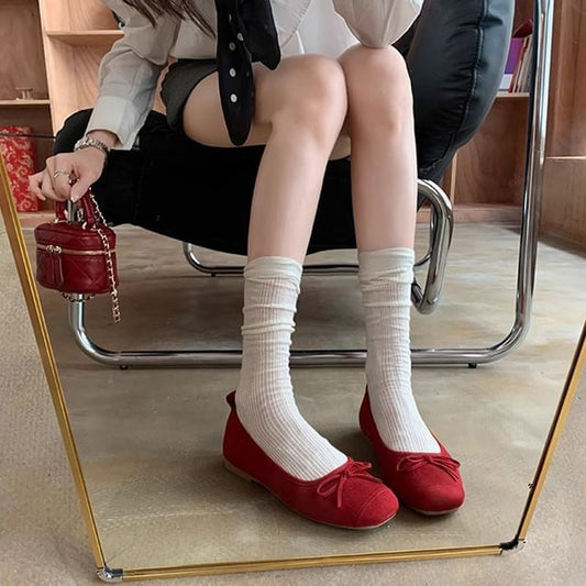 Bow Toe Square Flats