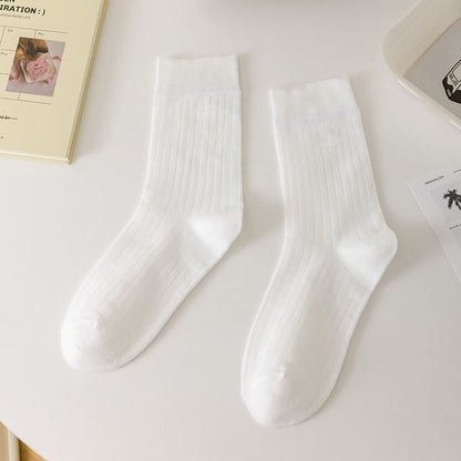Chaussettes côtelées unies