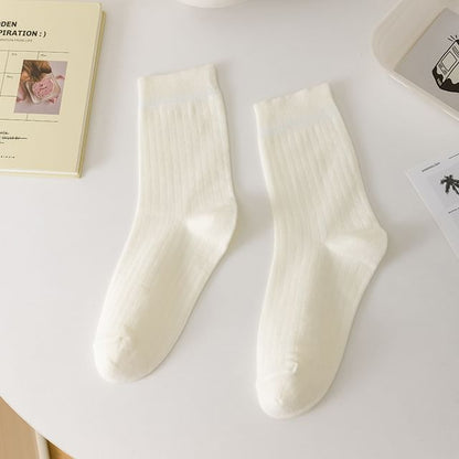 Chaussettes côtelées unies