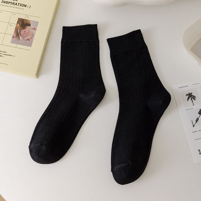 Chaussettes côtelées unies