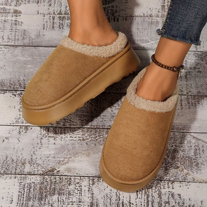 Fleece-Lined Platform Mules