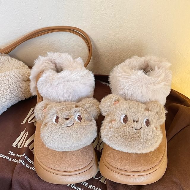 Bear Fluffy Short Snow Boots