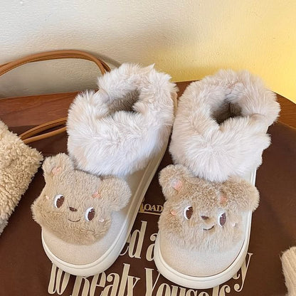 Bear Fluffy Short Snow Boots