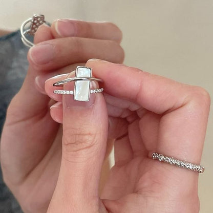 Ring Geometric / Open Rhinestone