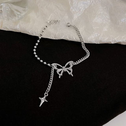 Bracelet Beaded Rhinestone Butterfly /