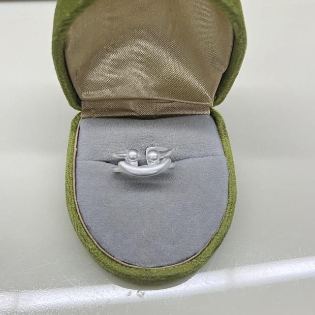 Face Rhinestone Faux Pearl / Smiley Ring