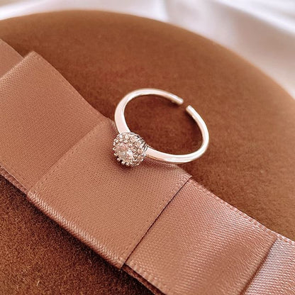 Face Rhinestone Faux Pearl / Smiley Ring