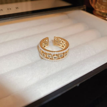 Ring Layered Open Rhinestone /