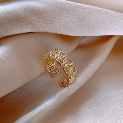 Ring Layered Open Rhinestone /
