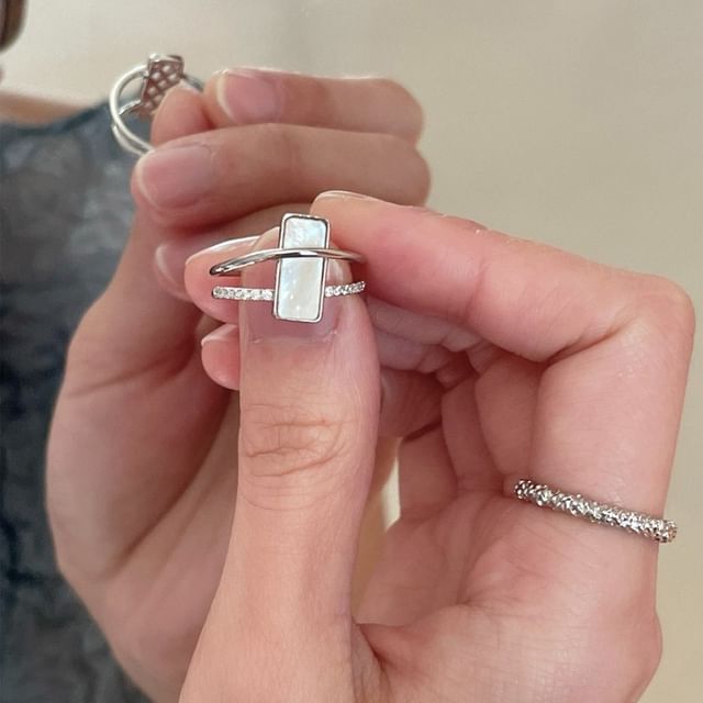 Ring Geometric / Open Rhinestone