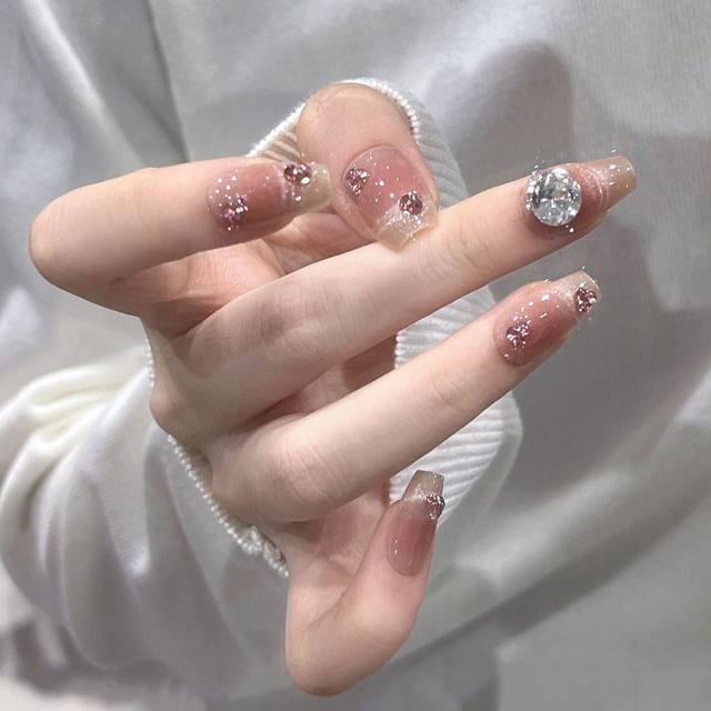 Rhinestone Cat Eye Press On Nail