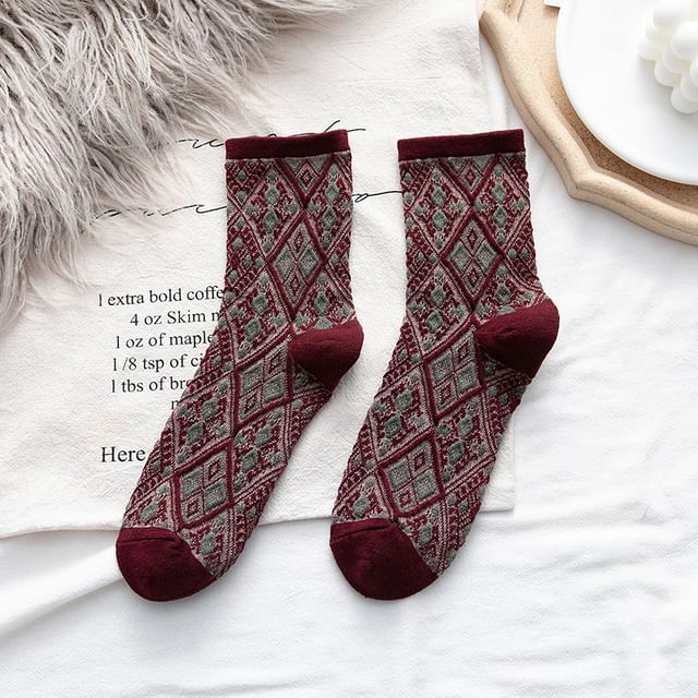 Argyle Crew Socks