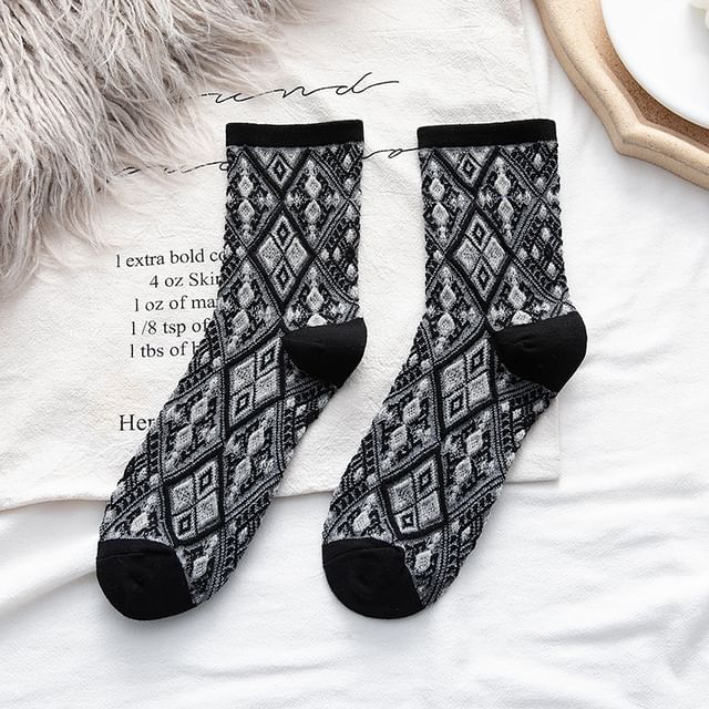 Argyle Crew Socks