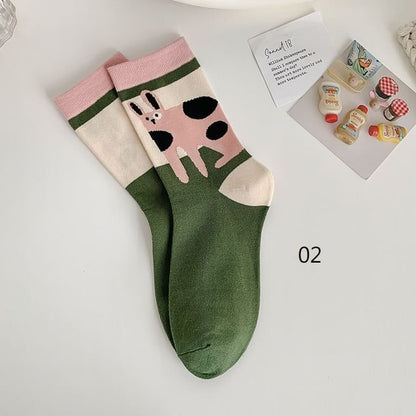 Cat Print Crew Socks