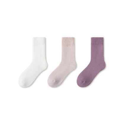 Plain Fleece-Lined Short Socks Set