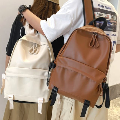 Faux Backpack Multi-Pocket Leather