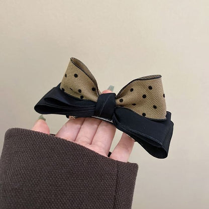 Polka Dot Bow Barrette