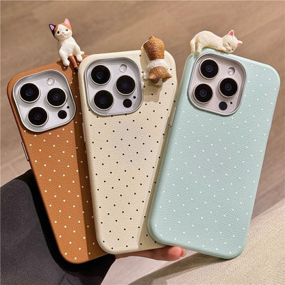 Cat Case Phone Dot Polka