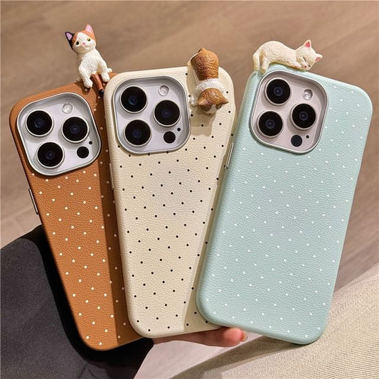 Cat Case Phone Dot Polka