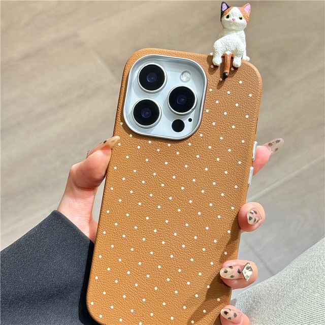 Cat Case Phone Dot Polka