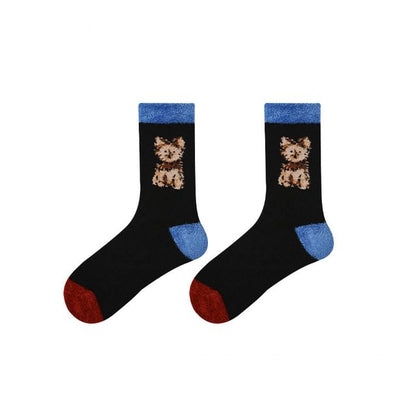 Dog Print Knit Socks