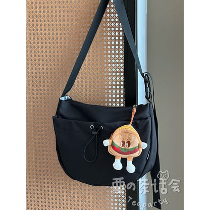 Drawstring Plain Hobo Bag / Bag Charm / Set