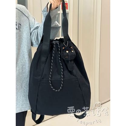 Two Tone Nylon Backpack / Bag Charm / Set