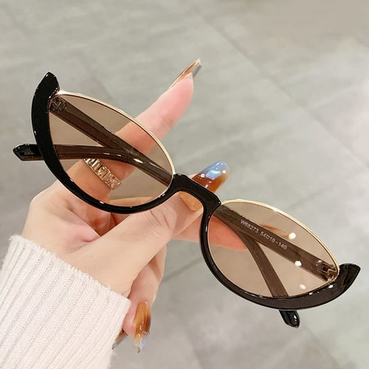 Semi-Rimless Oval Sunglasses Small