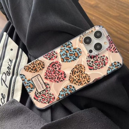 Leopard Print Heart Print Phone Case