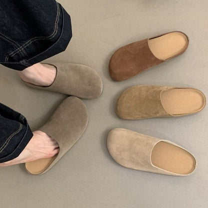 Faux Suede Mules