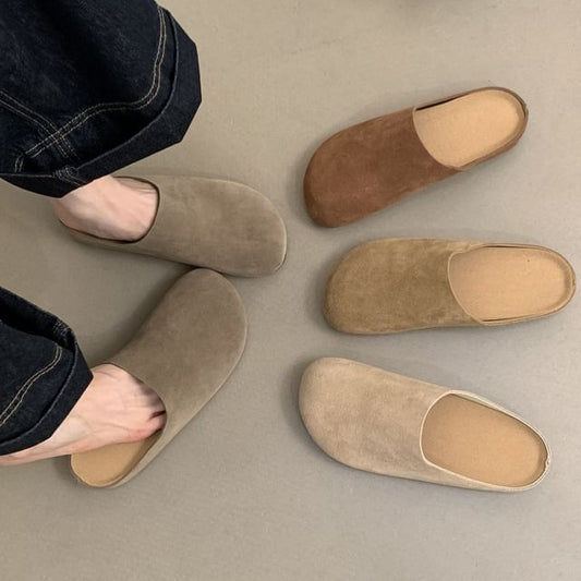 Faux Suede Mules