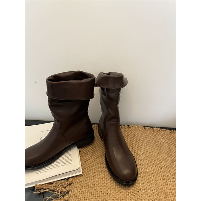 Faux Mid Boots Suede Calf