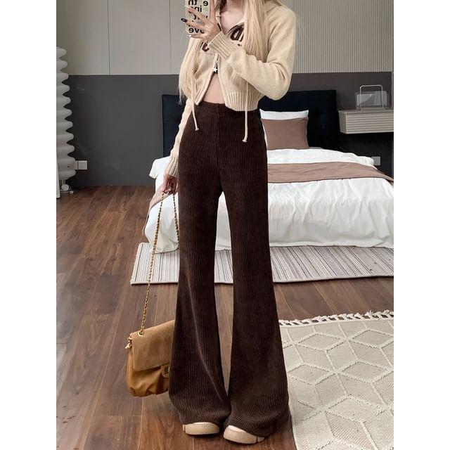 High Waist Corduroy Bootcut Pants