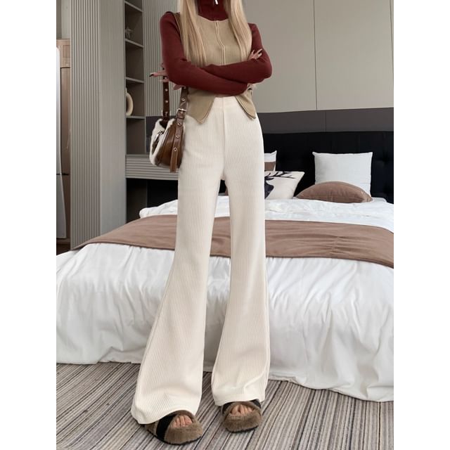 High Waist Corduroy Bootcut Pants