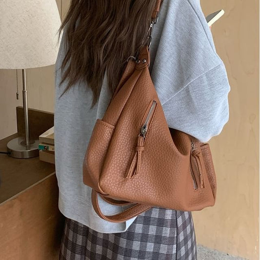 Tassel Bag Leather Faux Shoulder