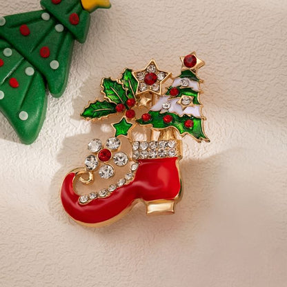 Broche de Noël en alliage CZ