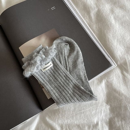 Plain Fringed Socks