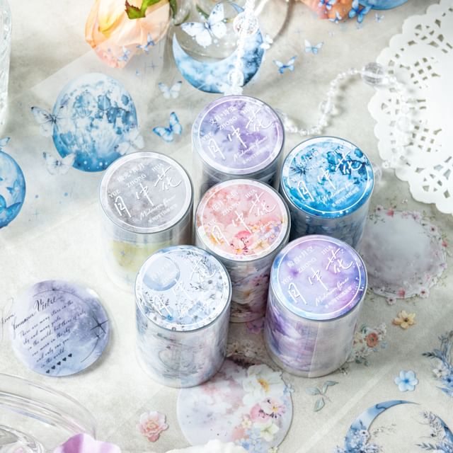 Moon / Floral Masking Tape