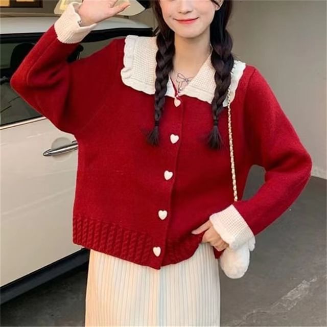 Peter Pan-Collar Soft Cardigan