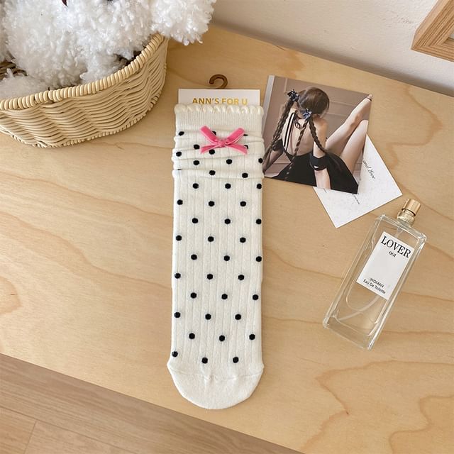 Dotted Bow Socks