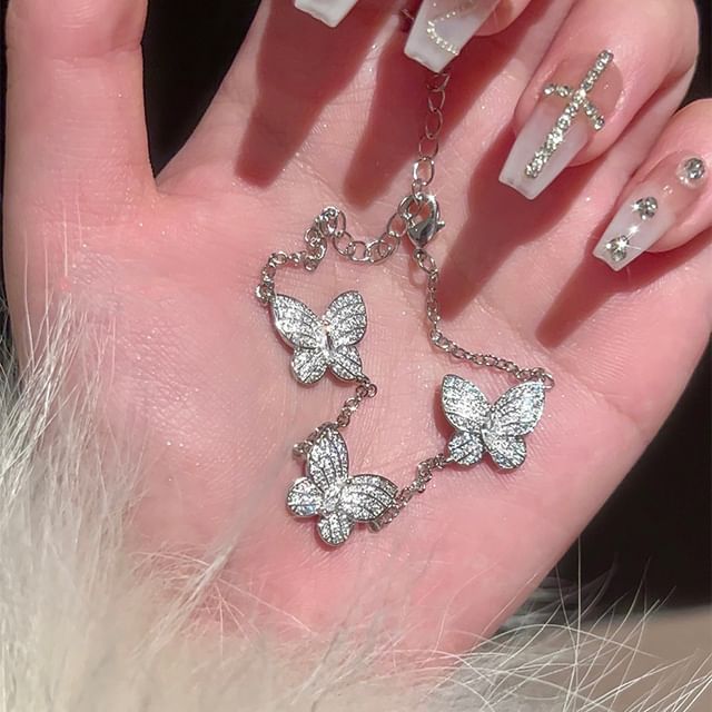 Stud / Bracelet Butterfly Earring Necklace