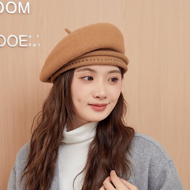 Hat Beret Studded