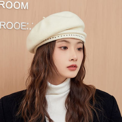 Hat Beret Studded