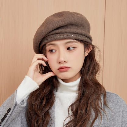 Hat Beret Studded
