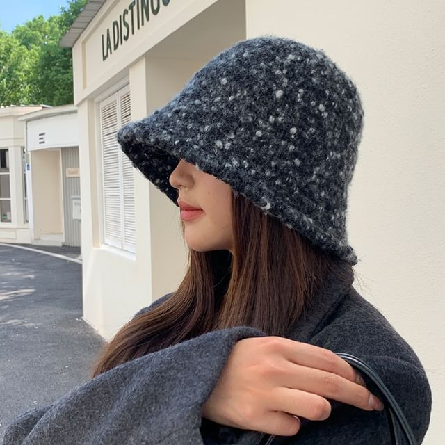Knit Melange Bucket Hat